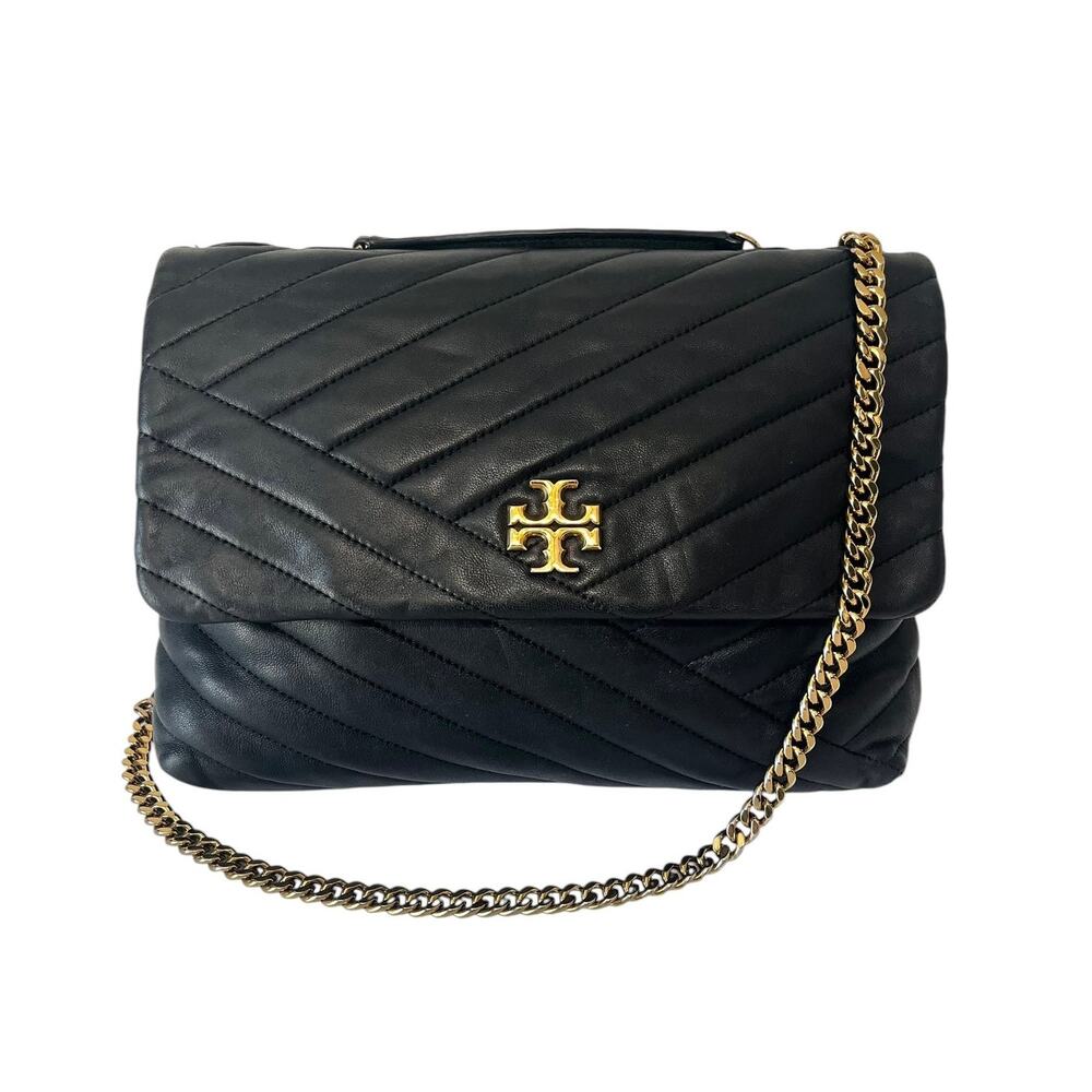 Tory Burch Kira Chevron Leather Quilted Convertible Shoulder Crossbody Flap Bag